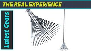 Adjustable Metal Leaf Rake with Ergonomic Handle - The Best Tool for Lawn Care