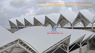 PTFE Tensile Structure Shading Canopy #construction #membrane #tensilestructure #architecture #ptfe