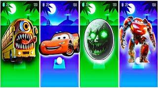 Bus Eater vs McQueen Eater vs Lunar Moon vs Transformers