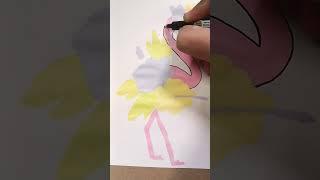 CUTE FLAMINGO PAINTING #flamingo #painting #pastel #like #share #subscribe #ytshorts #tanvichugh