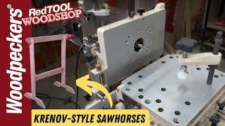 Krenov-Style Sawhorses on the Multi-Router. Step-by-step with FREE PLANS.