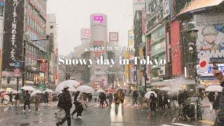 Snow day in Tokyo | winter in Japan, cafe hopping, cozy week | Tokyo Vlog