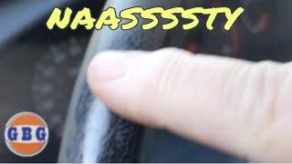 How to clean a sticky steering wheel in a car.