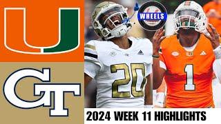 #4 Miami vs Georgia Tech (EXCITING GAME!) | Full Game Highlights | 2024 College Football Highlights