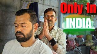 Best Head Massage by Typical Street Side Indian Barber - ASMR Barber Massage