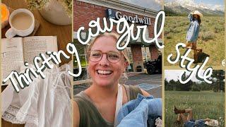 AWESOME COME THRIFT WITH ME (COWGIRL STYLE) HAUL & TRY ON