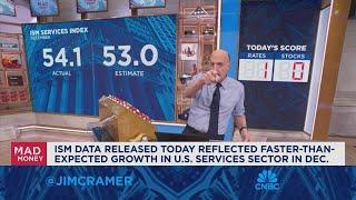 I'd love to tell you to buy here but the jobs report looms large, says Jim Cramer