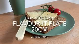 Flavour It Plate 20cm,, set of 4 bioplastic C-PLA plates from Zuperzozial