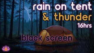 [Black Screen] Rain on Tent and Thunder | Rain Ambience | Rain Sounds for Sleeping