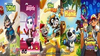 My Talking Tom vs My Talking Angela - My Talking Hank vs Talking Tom Gold Run vs Subway Surfers