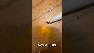 Testing a 0603 LED the size of a grain of sand #led #tiny