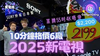 2025年6廠電視格價│55吋4K $2,200有找?│Samsung S95D、S90D點分?│Sony仲有日本製OLED│LG G4、C4、B4價位比較│TCL 85吋不過$30,000?