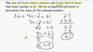 Using Algebra To Solve Word Problems