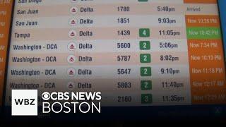 Snow causes over 500 flight delays at Boston's Logan Airport on holiday travel weekend