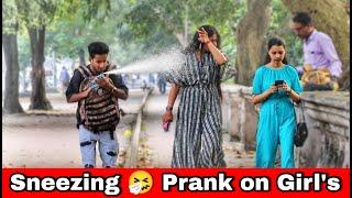 Sneezing Prank on Girl's| Epic Reactions| Pranks in India - By PRANK INFINITY