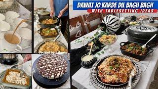 A Happy Dawat in Short Time |Black Theme Table Decor|Roast-Haleem-Biscoff Lasagna | Cooked by Sabeen