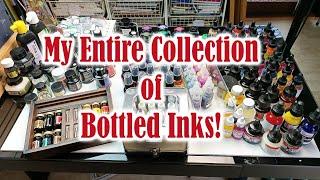 My Entire Collection of Bottled Inks! | Fountain Pen, India, Shellac, Acrylic, Watercolour & Spray