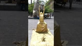 The Gold Man meditating at Plaza de Armas in Santiago Chile #plazadearmas #chile #santiagodechile