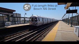 Rockaway Park and Rockaway Blvd bound Shuttle trains at Beach 105 Street