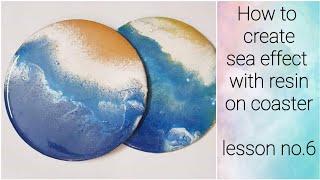 Resin sea effect on coasters, lesson no.6, how to create resin sea waves effect.