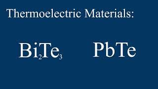 Thermoelectric Materials