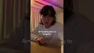 his reaction to Army saying sorry #bts #jungkook #btsshorts #btsarmy