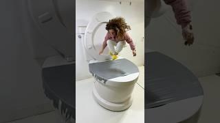 GIANT CANNONBALL JUMP to BREAK the Duct Tape in the Worlds Largest Toilet #shorts