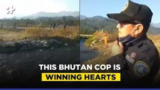 Video Of Bhutan Cop Politely Requesting Indian Revellers To Vacate Border Goes Viral