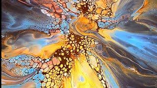 2 Beautiful Fluid Art Paintings Created By A Blow Dryer! #acrylicpour #fluidart #paintingtechniques