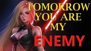 Sith girl gives you a choice to turn to the dark side, if not, you are her enemy