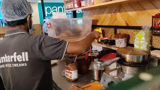 How to make waffle in Express Avenue at Chennai winter fall waffle#making#yummy #waffle #chennai