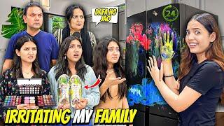 Irritating My Family For 24 Hours|Hira Ka Makeup Kharab Kardia|Sistrology