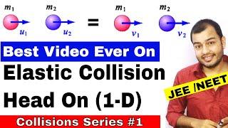 Centre Of Mass 07 || Collision Series 01 || Elastic Collisions in 1 -D || IIT JEE MAINS / NEET |