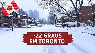 NEVASCA E FRIO EXTREMO DE -22°C EM TORONTO - Viajar para o Canadá