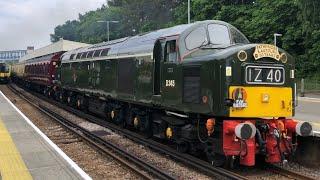 40145 ( Pathfinder RailTour, The Golden Anniversary ) Passes Brockenhurst Railway Station.