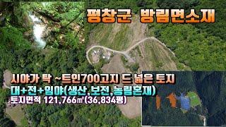 (평창 전원주택지) 메번12-34 평창 방림면소재 600~800고지 하늘아래 첫동네 시야가트인 넓은 토지 매매입니다(평창 방림부동산)