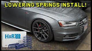 B8.5 S4 Fastest way of installing lowering springs!! You won't believe it!