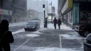 Tempête de neige à Montréal.