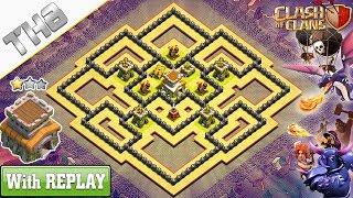 NEW COC TH8 best base (WAR/HYBRID) with REPLAY !! TH8 Base Anti Dragons – Clash of Clans