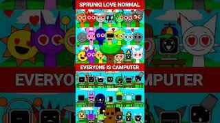 SPRUNKI LOVE NORMAL VS SPRUNKI MR FUN COMPUTERS MIX VIDEO SLOW IT' DOWN #SHORTVIRAL