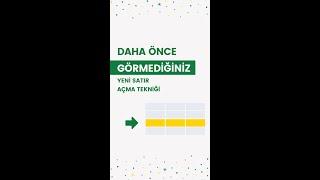 EXCEL'DE DAHA ÖNCE GÖRMEDİĞİNİZ Yeni Satır Açma Tekniği | Excel 751 | #shorts