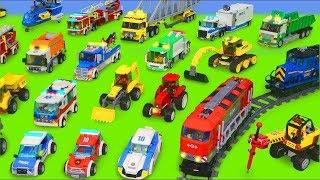 Excavator, Tractor, Fire Truck, Garbage Trucks & Police Cars Toy Vehicles for Kids