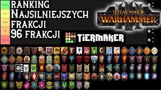 Ranking Najsilniejszych Frakcji |  Wszystkie 96 Frakcji w Rankingu Total War Warhammer 3 TierList PL