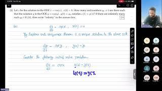 NBHM 2024 | Question 1 Solution – Ordinary Differential Equations and Initial Conditions