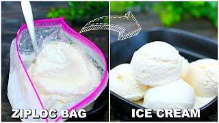 Make Ice Cream Using a  Ziploc Bag in 5 minutes - Homemade Ice Cream, No Fridge!