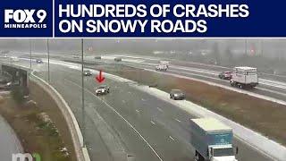 Snow leads to crashes on MN roads: Compilation