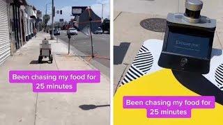 Guy Chases His Food Delivery Down Street