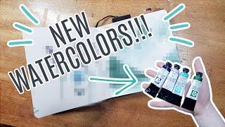 THEY'RE SO PRETTY!! | New Daniel Smith Watercolors in Moonglow and Cascade Green!