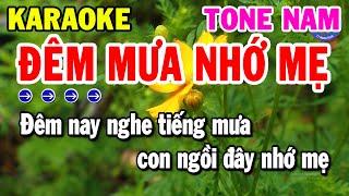 Karaoke Đêm Mưa Nhớ Mẹ Tone Nam Nhạc Sống Beat Hay Nhất | Kho Nhạc Karaoke