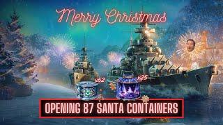 World of Warships - Merry Christmas! Open 87 Santa Containers! 